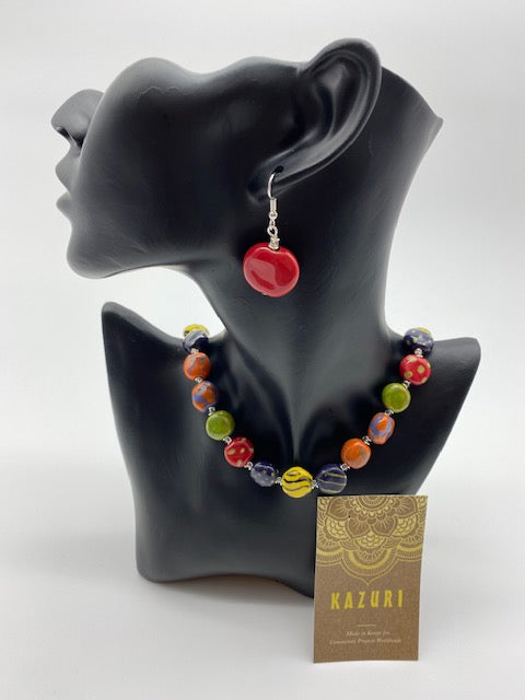Kazuri Beads Kate Necklace and Earrings Set