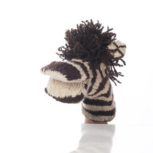 Load image into Gallery viewer, Hand Knitted Wool Hand Puppet - Zebra