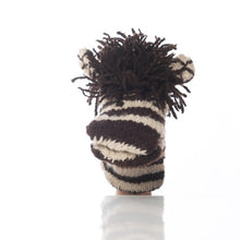 Load image into Gallery viewer, Hand Knitted Wool Hand Puppet - Zebra