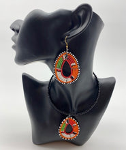 Load image into Gallery viewer, Handmade Traditional Colours of Kenya Necklace & Earrings Set