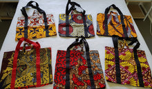 Load image into Gallery viewer, African Print Reusable Grocery Shopping Bags (Assorted Colours &amp; Designs)
