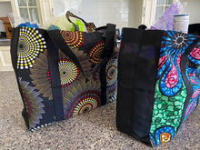 Load image into Gallery viewer, African Print Reusable Grocery Shopping Bags (Assorted Colours &amp; Designs)
