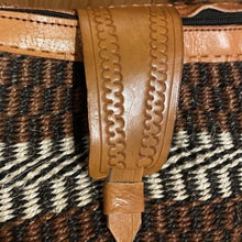 Load image into Gallery viewer, Kenyan Handwoven Kiondo style shoulder bag with leather straps