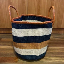 Load image into Gallery viewer, Kenyan Handwoven Extra Large Sisal Bag with Leather Rim and Handles