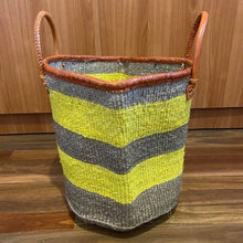 Load image into Gallery viewer, Kenyan Handwoven Extra Large Sisal Bag with Leather Rim and Handles