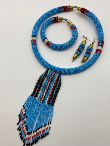 Handcrafted Traditional Jewellery Set - Light Blue