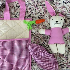 Soft Children's Cotton Bunny in a Blanket Toy (Assorted Colours)