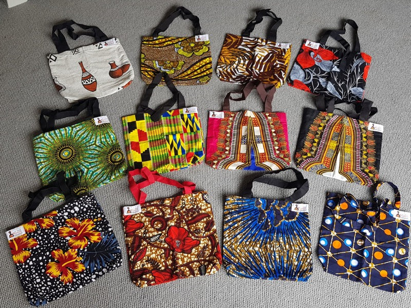 African Print Tote Bags (Assorted Colours & Designs)