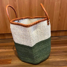 Load image into Gallery viewer, Kenyan Handwoven Extra Large Sisal Bag with Leather Rim and Handles
